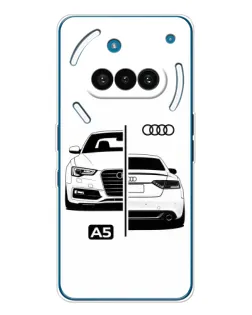 Чехол для Nothing Phone (3a) с картинкой «Audi — контрастный дизайн» Чехол для Nothing Phone (3a) с картинкой «Audi — контрастный дизайн»