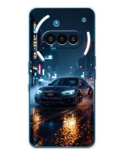 Чехол для Nothing Phone (3a) с картинкой «Ночной город и Audi»