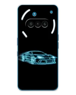 Чехол для Nothing Phone (3a) с картинкой «Неоновый контур Lamborghini»