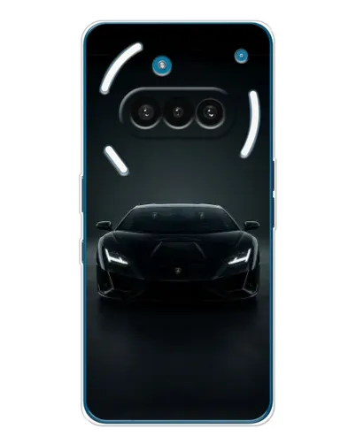 Чехол для Nothing Phone (3a) с картинкой «Черный Lamborghini Aventador»