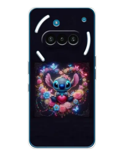 Чехол для Nothing Phone (3a) с картинкой «Stitch в цветах»