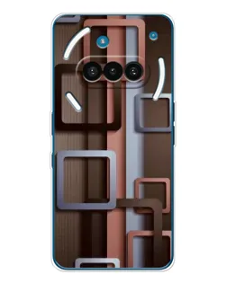 Чохол для Nothing Phone (3a) з картинкою «Коричневі об'ємні квадрати»