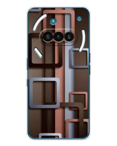 Чехол для Nothing Phone (3a) с картинкой «Коричневые объемные квадраты»