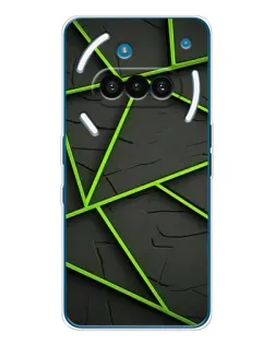 Чехол для Nothing Phone (3a) с картинкой «Зеленые геометрические линии»