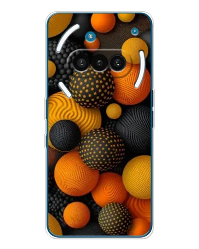 Чехол для Nothing Phone (3a) с картинкой «Объемные оранжевые сферы»