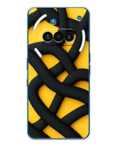 Чехол для Nothing Phone (3a) с картинкой «Черное желтое переплетение»
