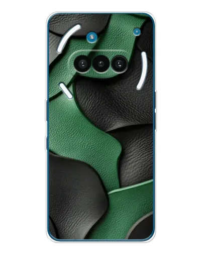 Чехол для Nothing Phone (3a) с картинкой «Зеленые кожаные волны»