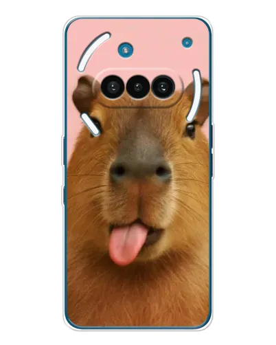 Чехол для Nothing Phone (3a) с картинкой «Капибара с языком»