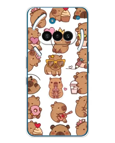 Чехол для Nothing Phone (3a) с картинкой «Стикерпак с капибарами»
