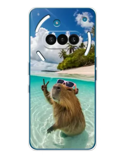 Чехол для Nothing Phone (3a) с картинкой «Капибара на море»