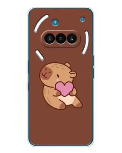 Чехол для Nothing Phone (3a) с картинкой «Капибара с сердцем» Чехол для Nothing Phone (3a) с картинкой «Капибара с сердцем»