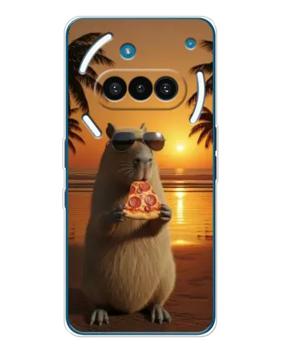 Чехол для Nothing Phone (3a) с картинкой «Капибара с пиццей»
