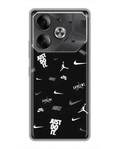 Чехол для Nothing Phone (4a) Pro с картинкой «Nike Black Pattern»