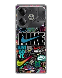 Чехол для Nothing Phone (4a) Pro с картинкой «Яркий коллаж Nike»