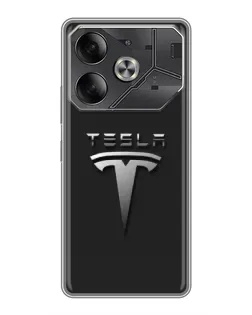 Чехол для Nothing Phone (4a) Pro с картинкой «Стальной логотип Tesla»