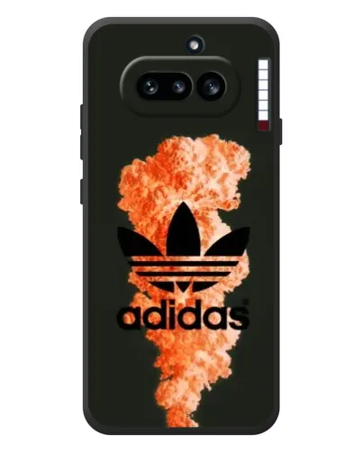 Чохол для Nothing Phone (4a) з картинкою «Помаранчевий дим Adidas»
