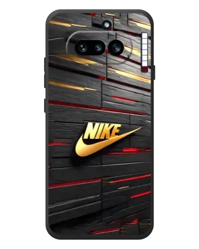 Чехол для Nothing Phone (4a) с картинкой «Золотой Nike на металле»