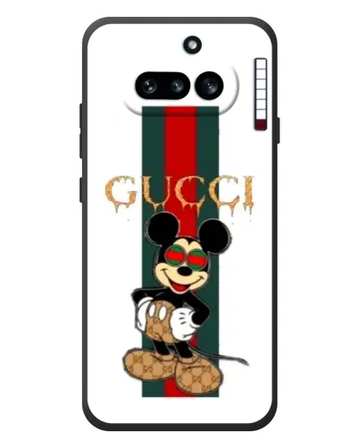 Чехол для Nothing Phone (4a) с картинкой «Микки Маус Gucci — полосы»