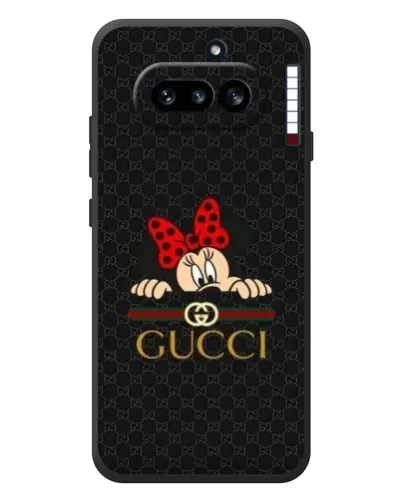 Чехол для Nothing Phone (4a) с картинкой «Минни Маус Gucci — черный»