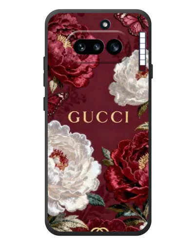 Чехол для Nothing Phone (4a) с картинкой «Gucci — бордовые розы» Чехол для Nothing Phone (4a) с картинкой «Gucci — бордовые розы»