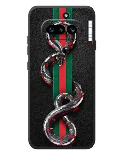 Чехол для Nothing Phone (4a) с картинкой «Gucci — змея на полосе»