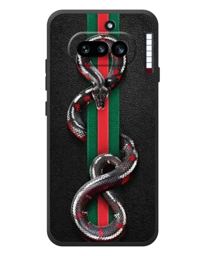 Чехол для Nothing Phone (4a) с картинкой «Gucci — змея на полосе» Чехол для Nothing Phone (4a) с картинкой «Gucci — змея на полосе»