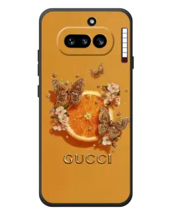 Чехол для Nothing Phone (4a) с картинкой «Gucci — золотые бабочки»