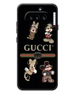Чехол для Nothing Phone (4a) с картинкой «Gucci — герои Disney и монограмма»