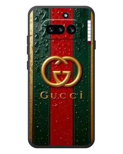 Чехол для Nothing Phone (4a) с картинкой «Gucci — фирменная полоса и золото»