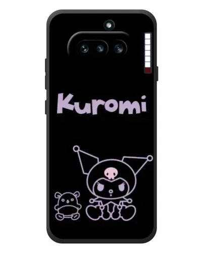 Чехол для Nothing Phone (4a) с картинкой «Kuromi — черный минимализм»