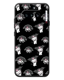 Чехол для Nothing Phone (4a) с картинкой «Черный паттерн Kuromi»