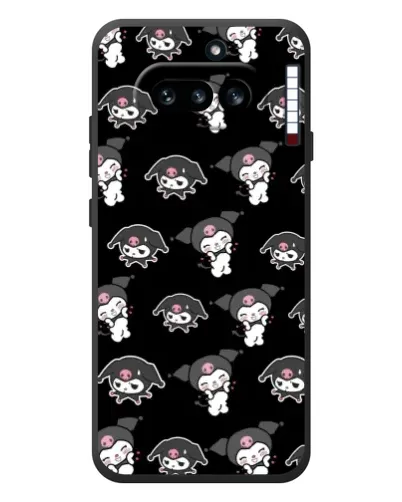 Чехол для Nothing Phone (4a) с картинкой «Черный паттерн Kuromi»