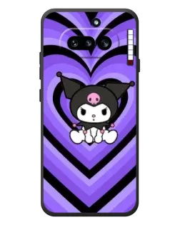 Чехол для Nothing Phone (4a) с картинкой «Kuromi и фиолетовые сердца»