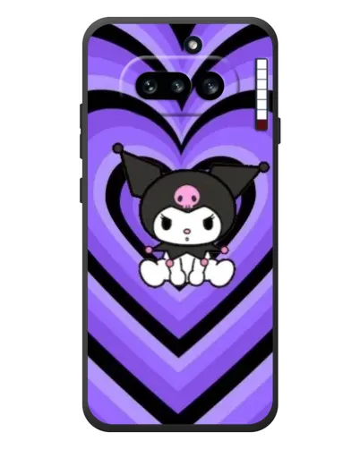 Чехол для Nothing Phone (4a) с картинкой «Kuromi и фиолетовые сердца»