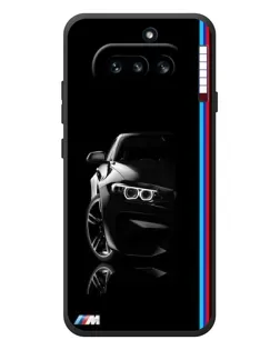 Чехол для Nothing Phone (4a) с картинкой «Силуэт BMW в темноте»