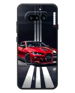Чехол для Nothing Phone (4a) с картинкой «Красная BMW на дороге»