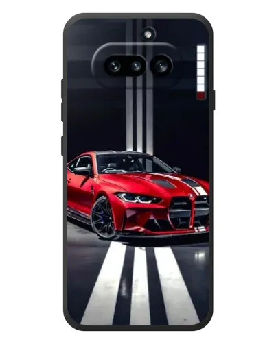 Чехол для Nothing Phone (4a) с картинкой «Красная BMW на дороге»