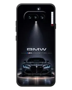 Чехол для Nothing Phone (4a) с картинкой «BMW сквозь ночной город»