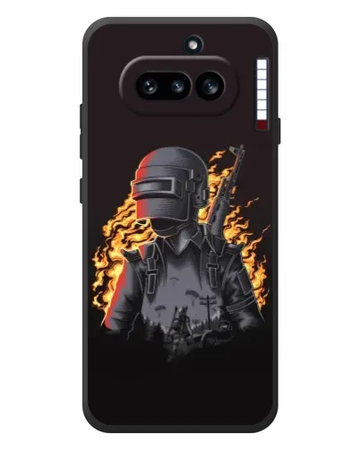 Чехол для Nothing Phone (4a) с картинкой «PUBG — огненный силуэт»