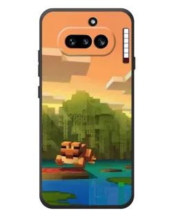 Чохол для Nothing Phone (4a) з картинкою «Майнкрафт захід сонця»