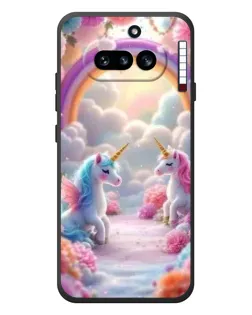 Чехол для Nothing Phone (4a) с картинкой «Радуга и единороги»