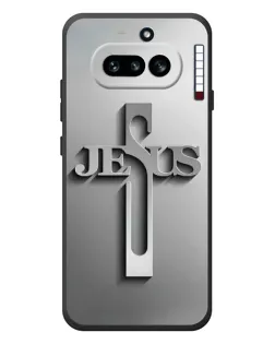 Чехол для Nothing Phone (4a) с картинкой «Металлический крест Jesus»