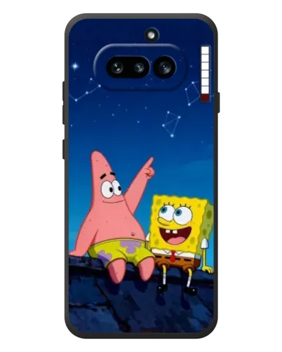 Чехол для Nothing Phone (4a) с картинкой «Губка Боб и Патрик ночью» Чехол для Nothing Phone (4a) с картинкой «Губка Боб и Патрик ночью»