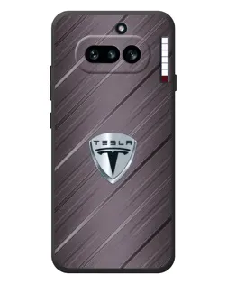 Чехол для Nothing Phone (4a) с картинкой «Металлическая текстура Tesla»