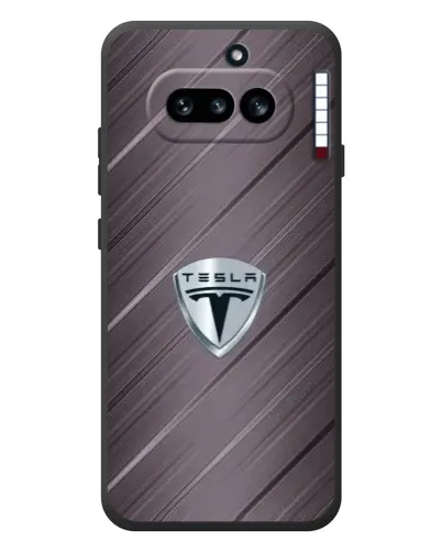 Чехол для Nothing Phone (4a) с картинкой «Металлическая текстура Tesla»