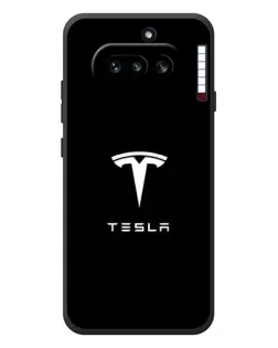 Чехол для Nothing Phone (4a) с картинкой «Tesla White Logo»