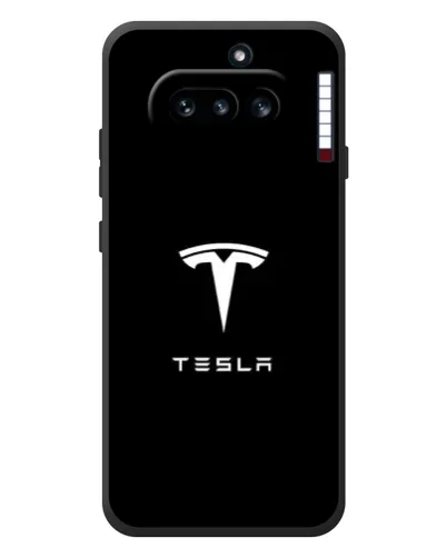 Чехол для Nothing Phone (4a) с картинкой «Tesla White Logo»