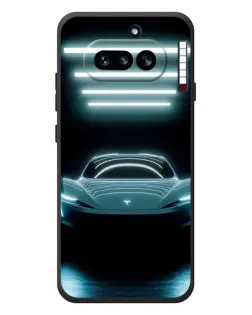 Чехол для Nothing Phone (4a) с картинкой «Tesla в неоне»