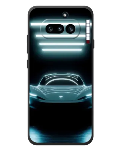 Чехол для Nothing Phone (4a) с картинкой «Tesla в неоне»