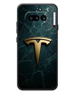 Чехол для Nothing Phone (4a) с картинкой «Мраморная Tesla Gold»